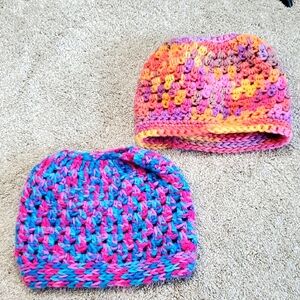 Colorful Womens/girls Crochet Beanie Set